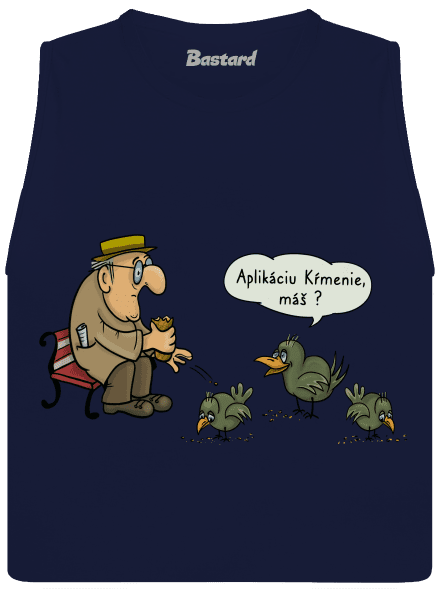 Aplikácia Kŕmenie dámske tielko voľné Navy