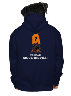 Tu strážim ja pánska mikina na zips Navy