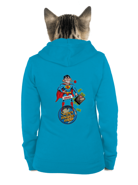 Supermachoman dámska mikina na zips Blue Atol