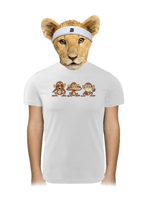 Opičky detské športové tričko White