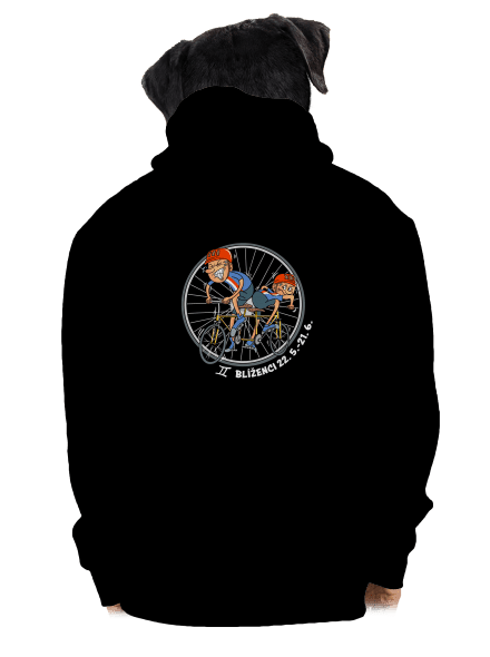 Cyklistický horoskop: Blíženci pánska mikina na zips Black