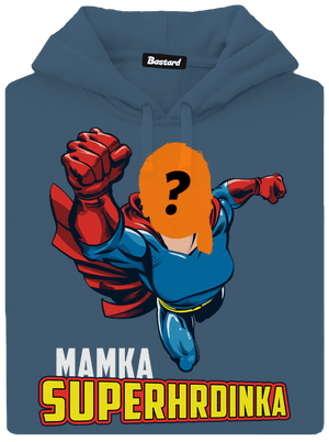 Mamka superhrdinka dámska mikina klokanka Denim