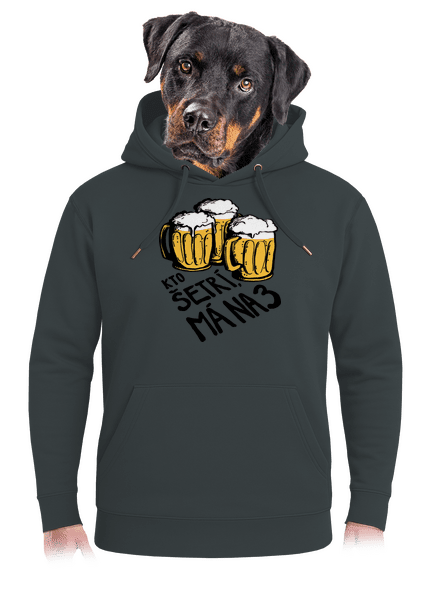 Kto šetrí, má na tri unisex mikina premium Charcoal