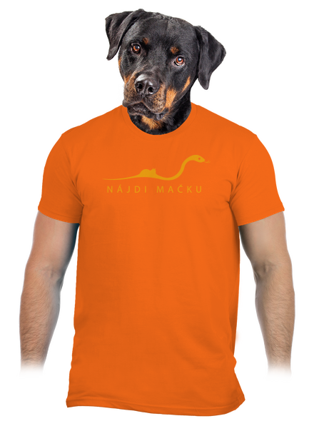 Nájdi mačku pánske tričko Orange
