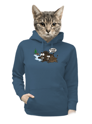 Ja už ho vidím dámska mikina klokanka Denim