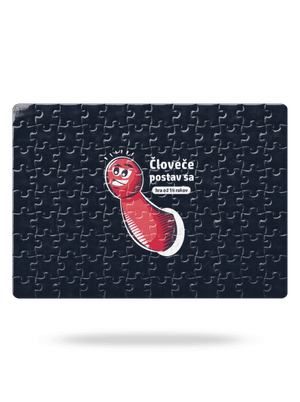 Človeče postav sa puzzle White