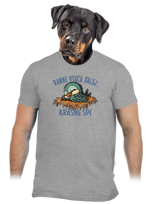 Ranné vtáča spí pánske tričko Sport Grey