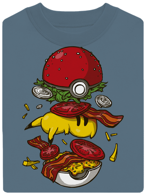 Pokémon burger unisex mikina bez kapucne Nordic Blue