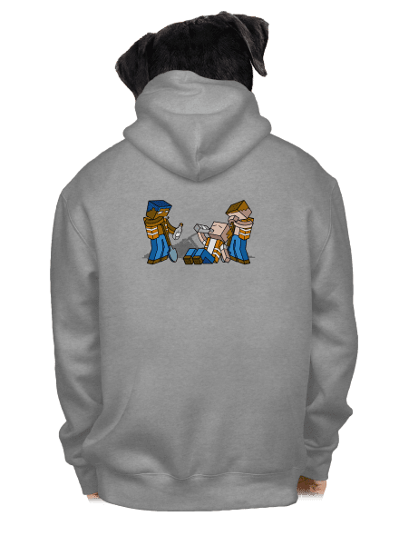 Real Minecraft pánska mikina na zips Light Melange
