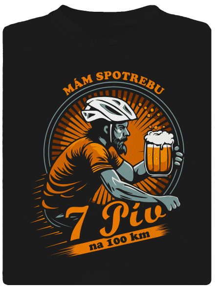 Spotreba 7 na 100 pánske športové tričko Black