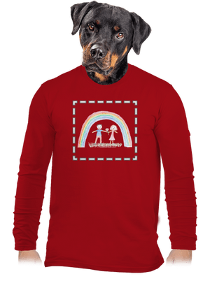 Detské kresby - Nahraj vlastnú pánske dlhý rukáv Red