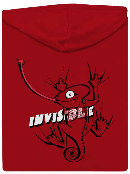 Invisible chameleon pánska mikina na zips Red