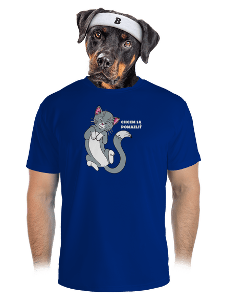 Chcem sa pomazliť pánske športové tričko Royal Blue Mal