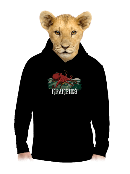 Krakenoš detská mikina klokanka Black