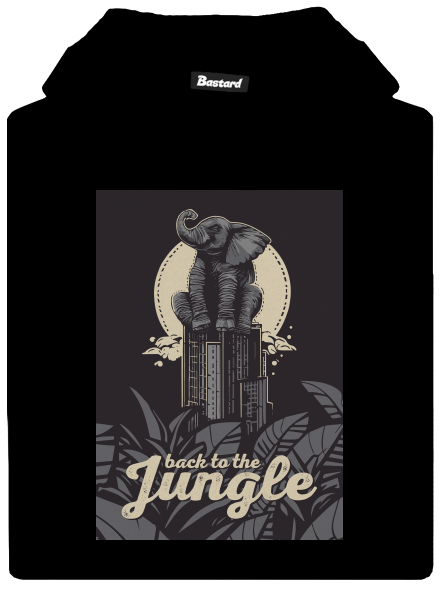 Back to the jungle detská mikina klokanka Black