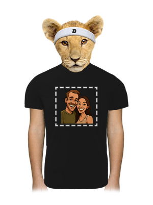 Karikatúra z vlastnej fotky detské športové tričko Black