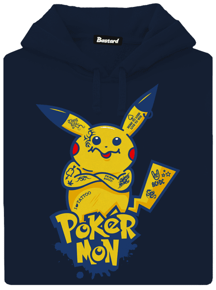 Pokérmon pánska mikina klokanka Navy