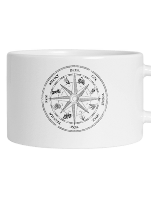 Alkoholický kompas hrnček makronka White