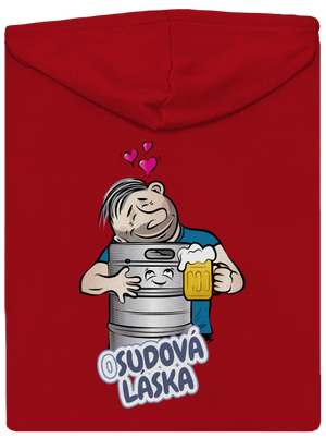 Osudová láska pánska mikina na zips Red