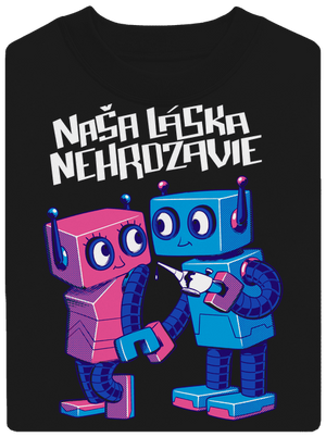 Roboti unisex mikina bez kapucne Black