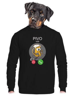 Pívo volá unisex mikina bez kapucne Black