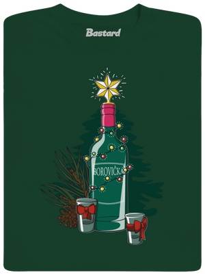 Vianočná borovička pánske tričko Bottle Green