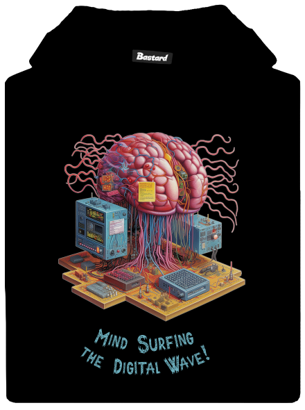 Mind surfing the digital wave detská mikina klokanka Black