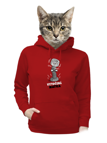 Vytočená matka dámska mikina klokanka Red Mal