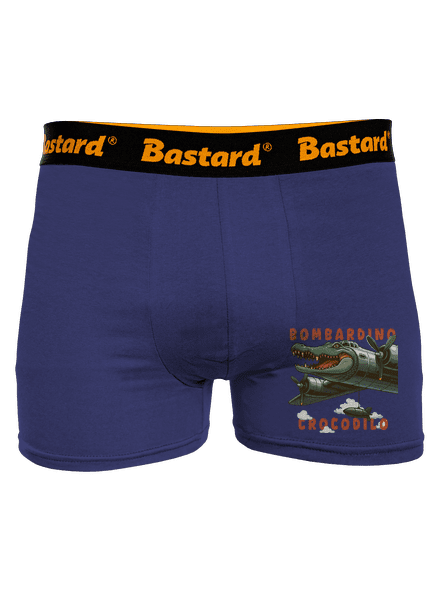 Bombardino Crocodilo – Italian Brainrot boxerky Blue Navy