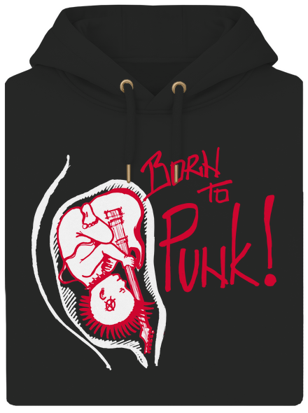 Born to punk unisex mikina premium Dark Black