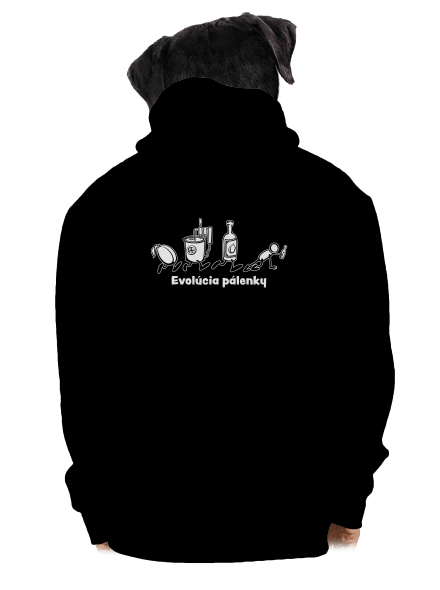 Evolúcia pálenky pánska mikina na zips Black