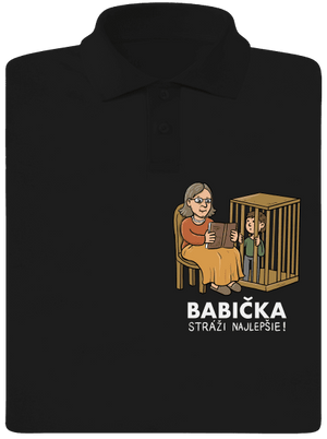 Babička stráži najlepšie pánska polokošeľa Black