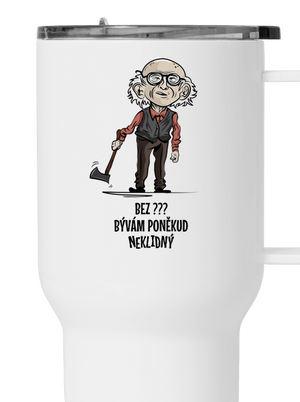 Neklidný - vlastný text termohrnček White