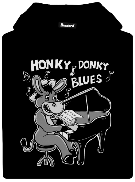 Honky donky blues pánska mikina klokanka Black