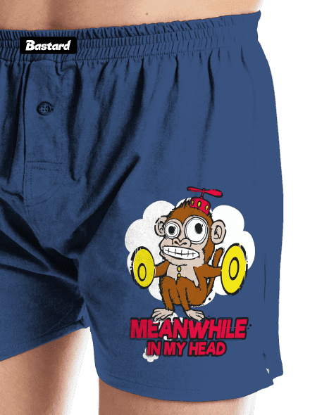 Monkey in my head pánske trenky Blue