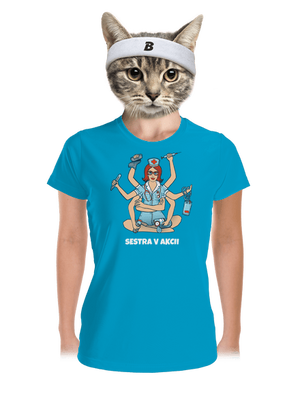 Sestra v akcii dámske športové tričko Blue Atol