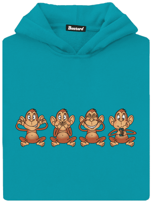 Opička s mobilom detská mikina klokanka Hawaiian Blue