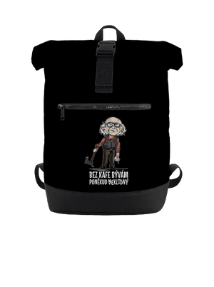 Neklidný bez kafe batoh Black