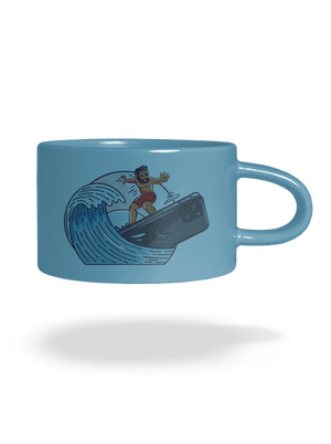 Som surfer hrnček makronka Blue Macaron