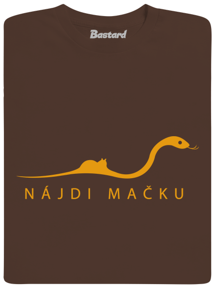 Nájdi mačku pánske tričko Brown