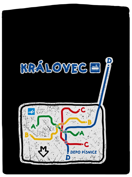 Metro Královec pánska mikina na zips Black