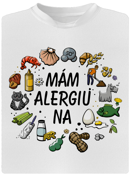 Mám alergiu na... + fix detské športové tričko White
