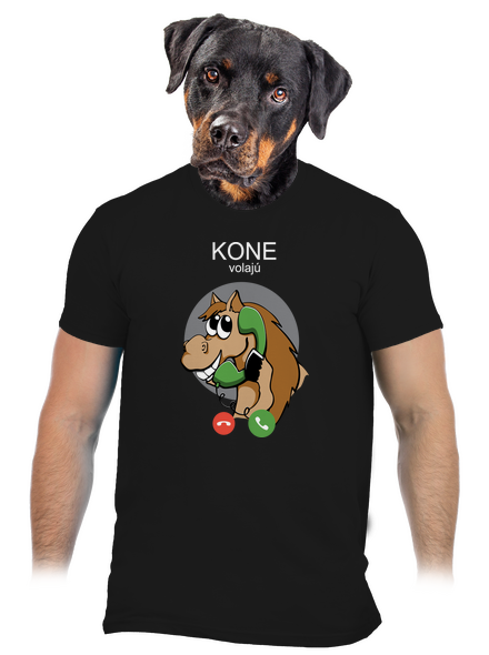 Kone volajú pánske tričko Black