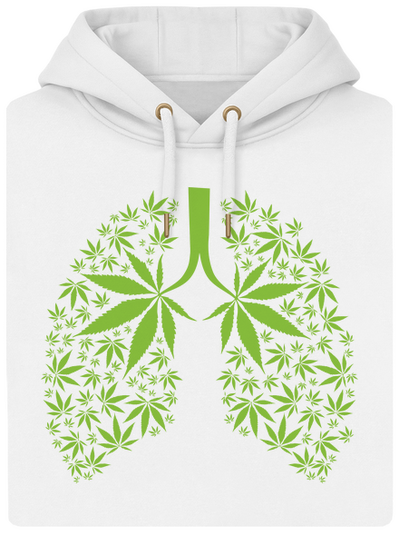 Ganja pľúca unisex mikina premium Snowwhite