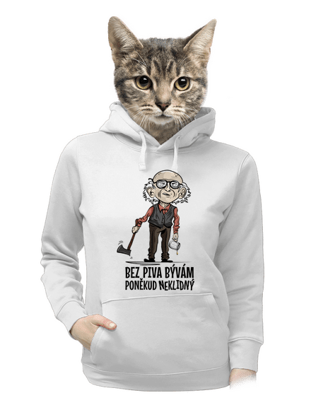 Neklidný bez piva dámska mikina klokanka White