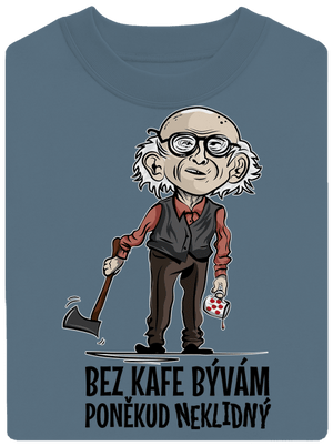 Neklidný bez kafe unisex mikina bez kapucne Nordic Blue