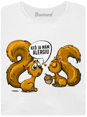 Alergická veverička dámske tričko s lemom White