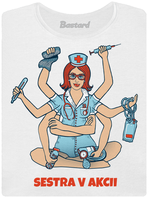 Sestra v akcii dámske tričko prémium White
