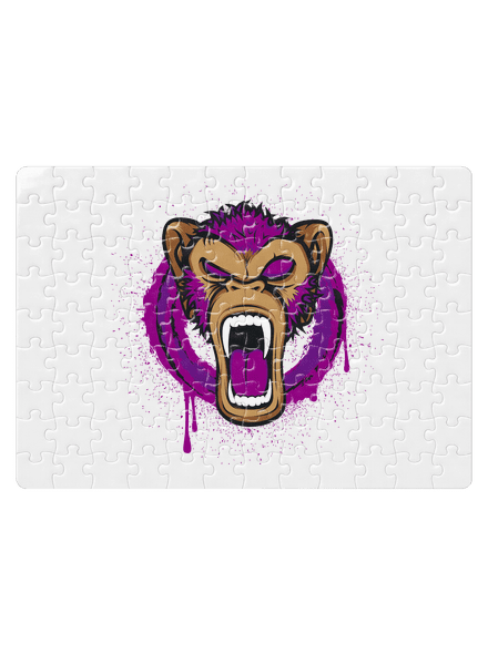 Ape face puzzle White