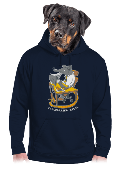Kancelárska krysa pánska mikina klokanka Navy